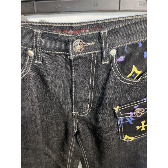 Ruthless Art Men’s Embellished Jeans Size 29x30 Black Streetwear Grunge City - Picture 3 of 12